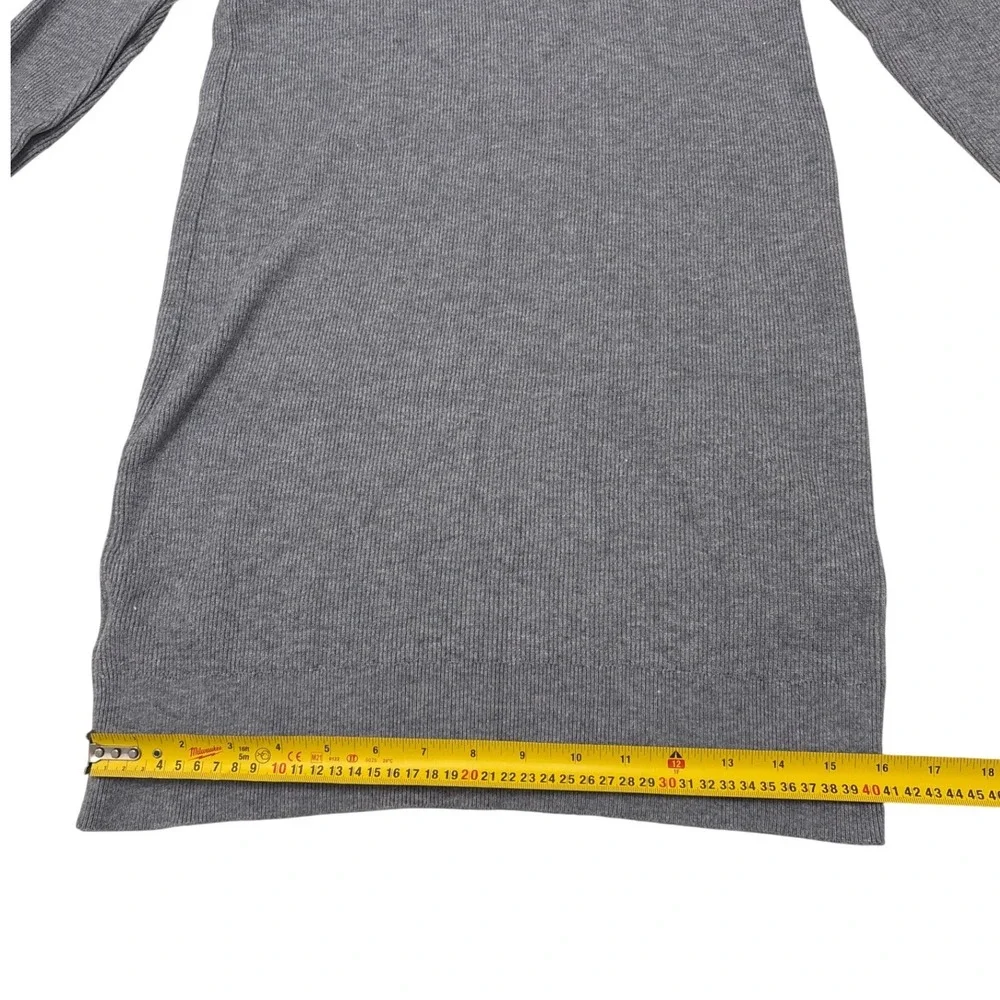 Cynthia Rowley Gray Ribbed Knit Hooded Sweater Dress Womens Small Long Sleeve - Picture 7 of 7